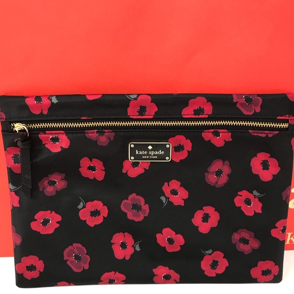 Kate spade large drewe Wilson Road Poppy pouch Nwt - Picture 3 of 8